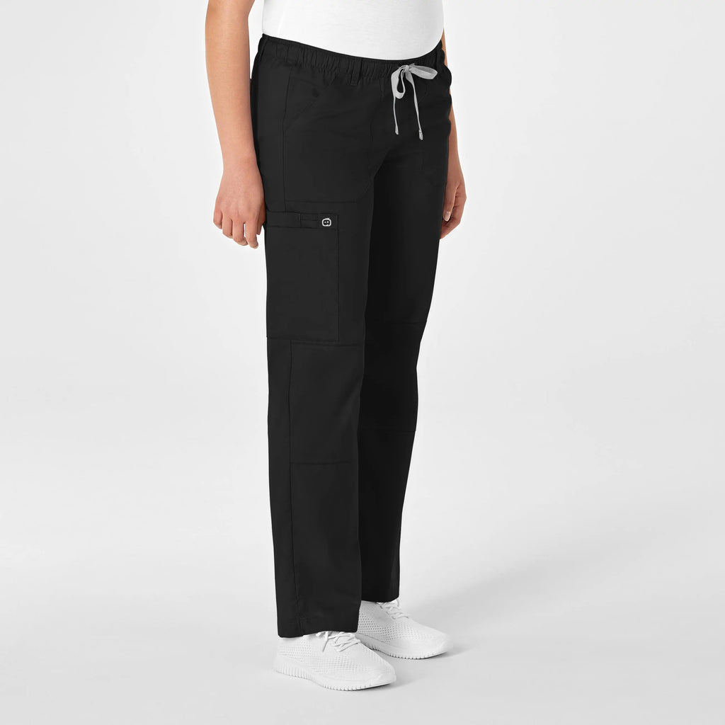 Wink Scrubs Women's Straight Leg Cargo Scrub Pant Black | scrub-supply.com