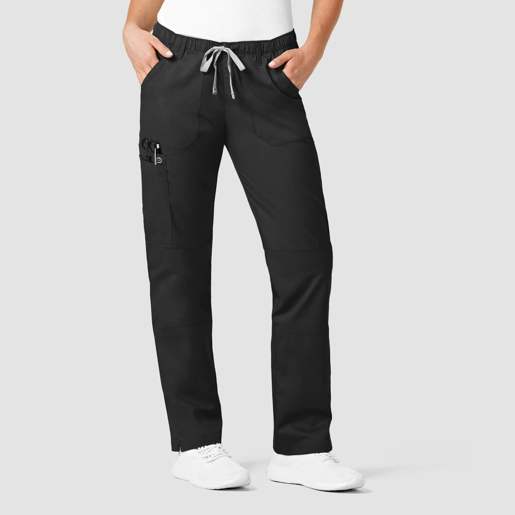 Wink Scrubs Women's Straight Leg Cargo Scrub Pant Black | scrub-supply.com