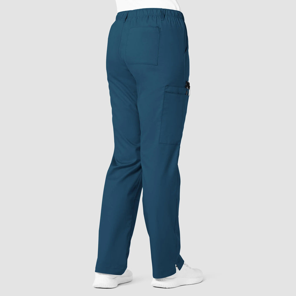 Wink Scrubs Women's Straight Leg Cargo Scrub Pant Caribbean Blue | scrub-supply.com