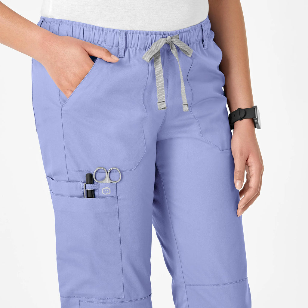 Wink Scrubs Women's Straight Leg Cargo Scrub Pant Ceil Blue | scrub-supply.com