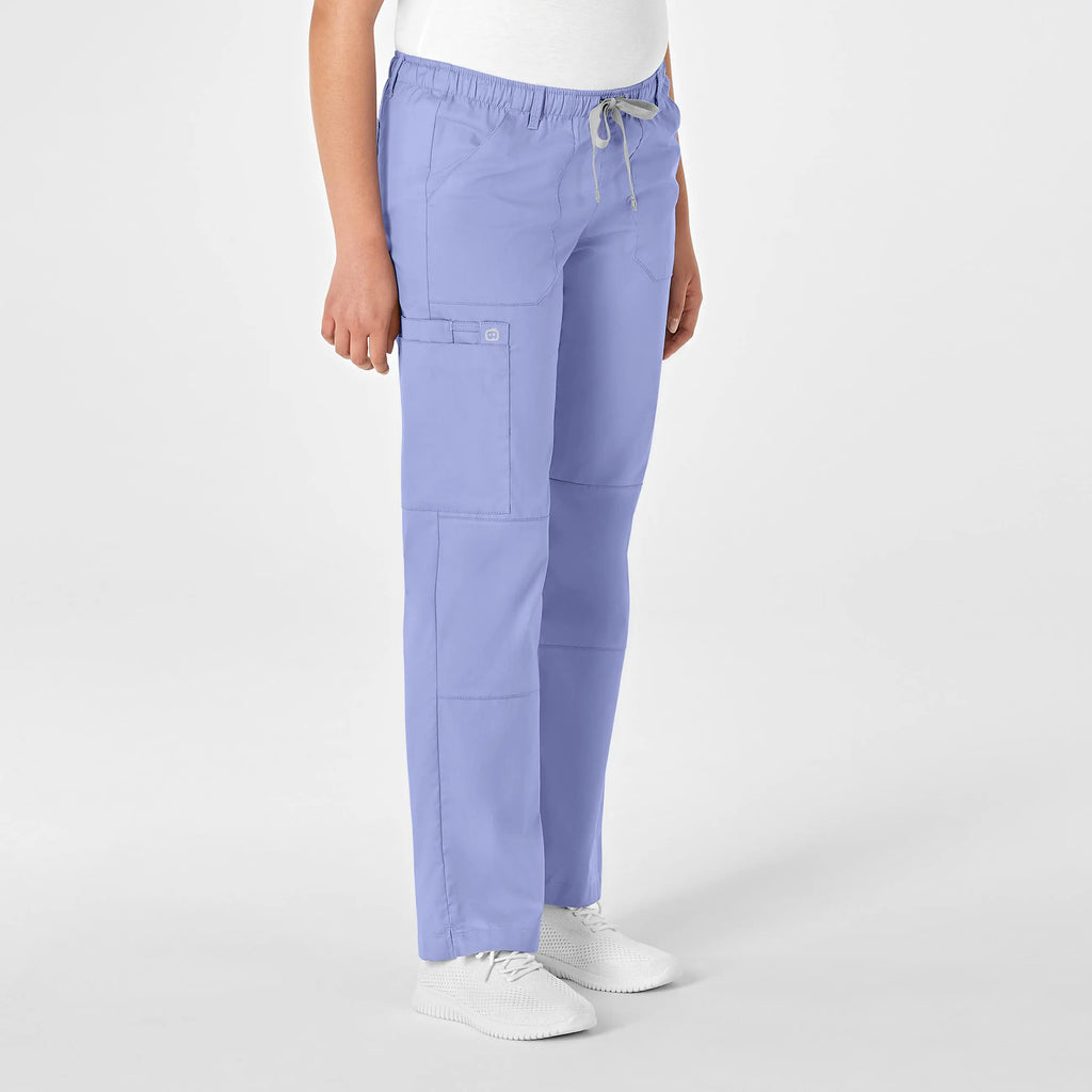 Wink Scrubs Women's Straight Leg Cargo Scrub Pant Ceil Blue | scrub-supply.com