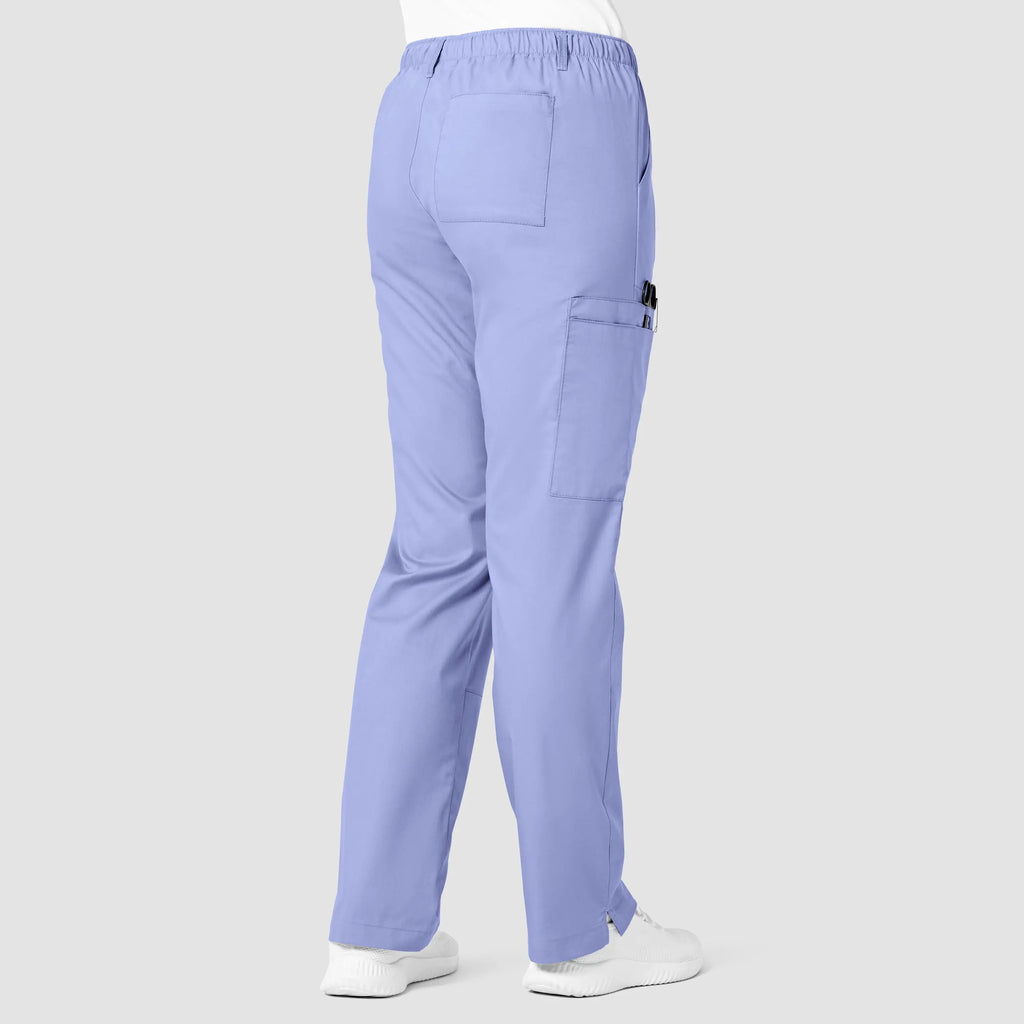 Wink Scrubs Women's Straight Leg Cargo Scrub Pant Ceil Blue | scrub-supply.com