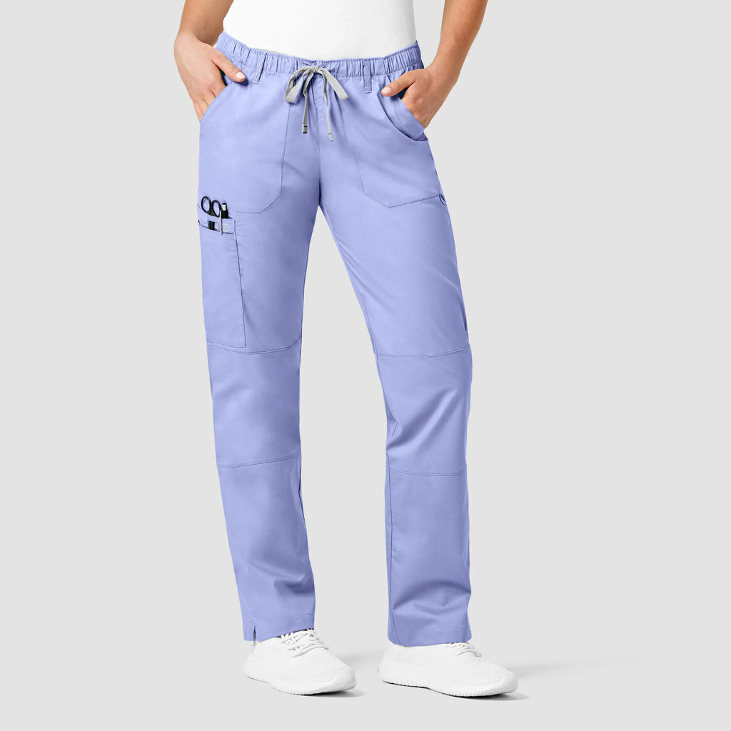 Wink Scrubs Women's Straight Leg Cargo Scrub Pant Ceil Blue | scrub-supply.com