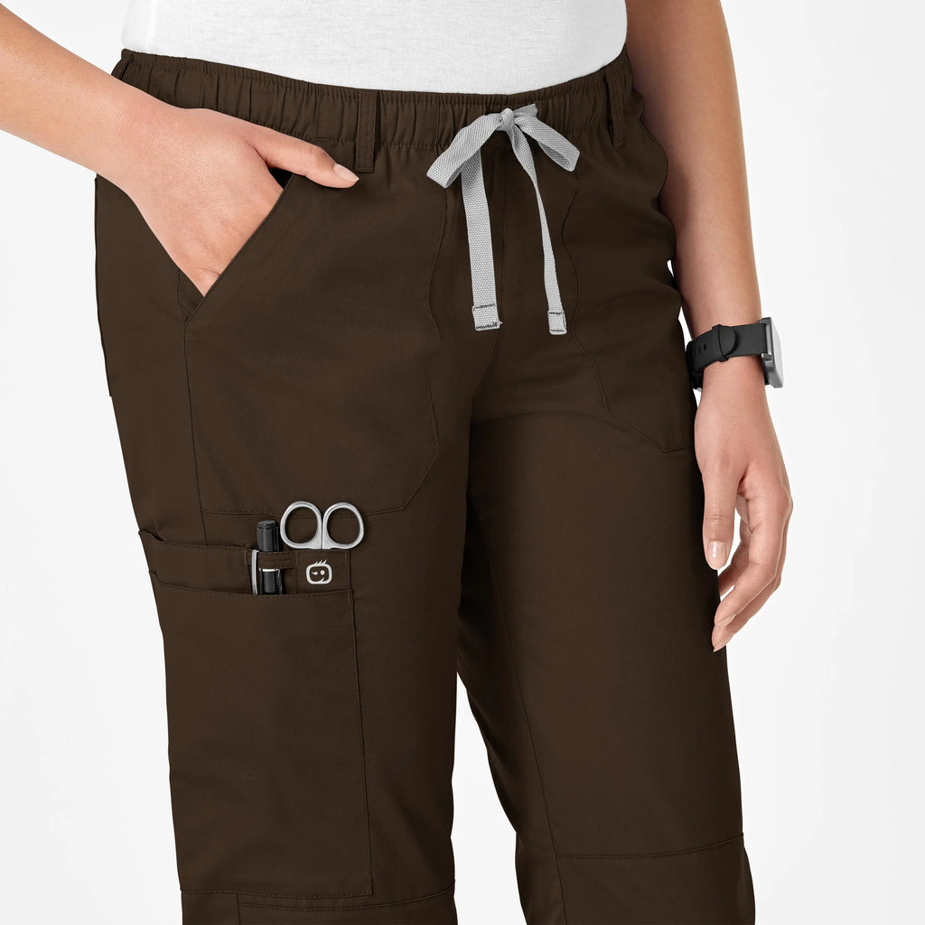 Wink Scrubs Women's Straight Leg Cargo Scrub Pant Chocolate | scrub-supply.com