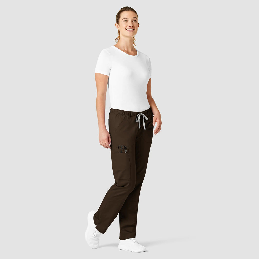 Wink Scrubs Women's Straight Leg Cargo Scrub Pant Chocolate | scrub-supply.com