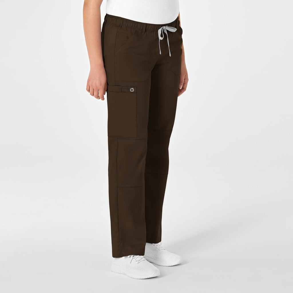 Wink Scrubs Women's Straight Leg Cargo Scrub Pant Chocolate | scrub-supply.com