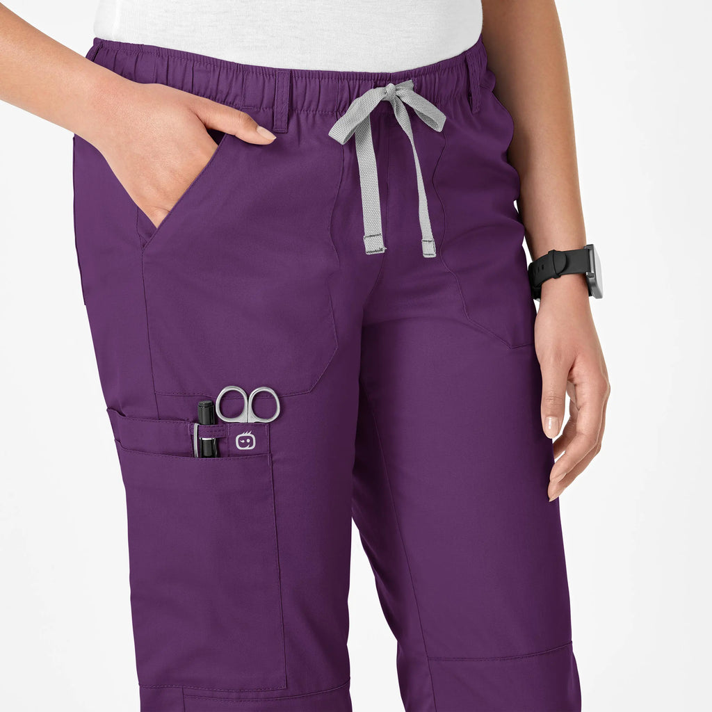 Wink Scrubs Women's Straight Leg Cargo Scrub Pant Eggplant | scrub-supply.com