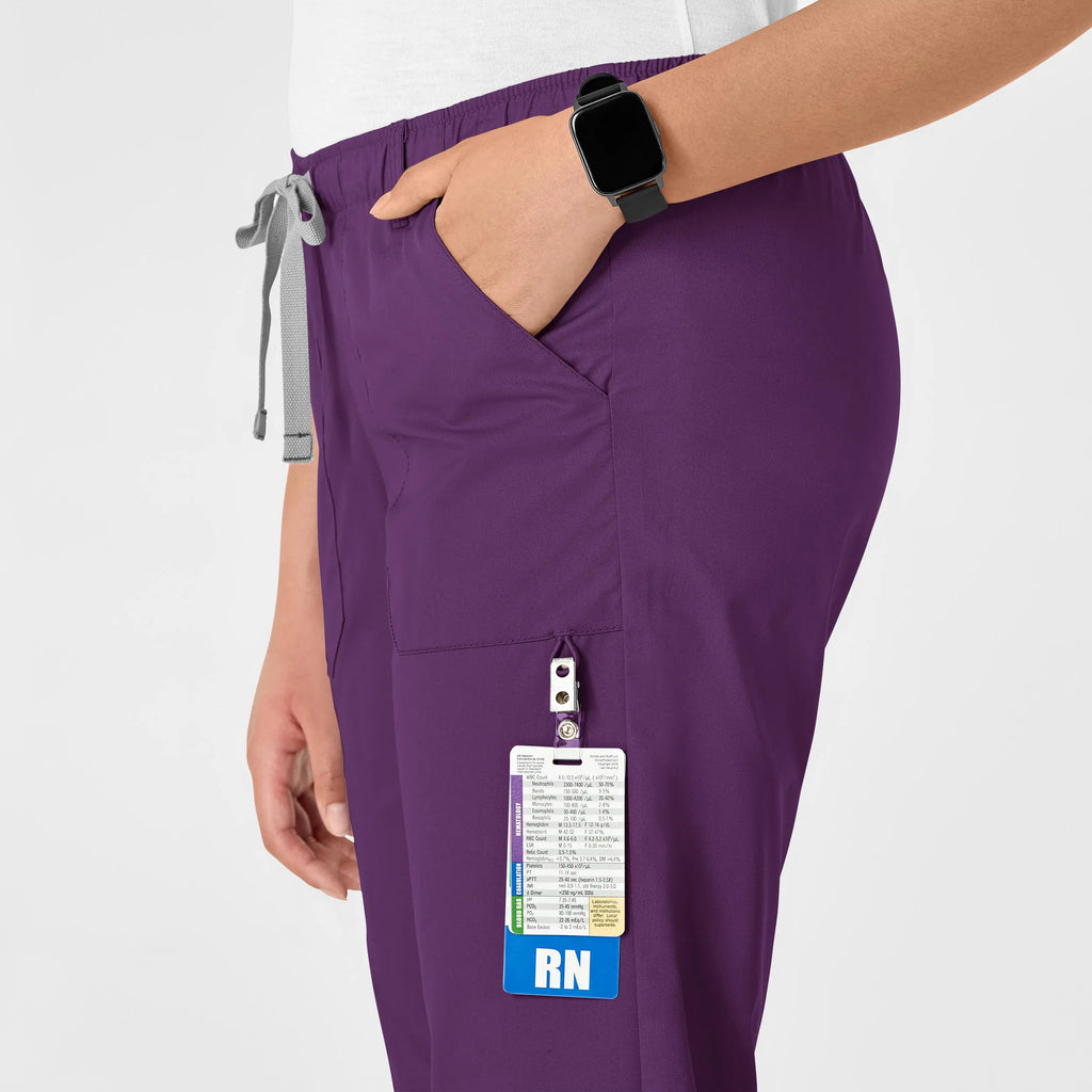 Wink Scrubs Women's Straight Leg Cargo Scrub Pant Eggplant | scrub-supply.com