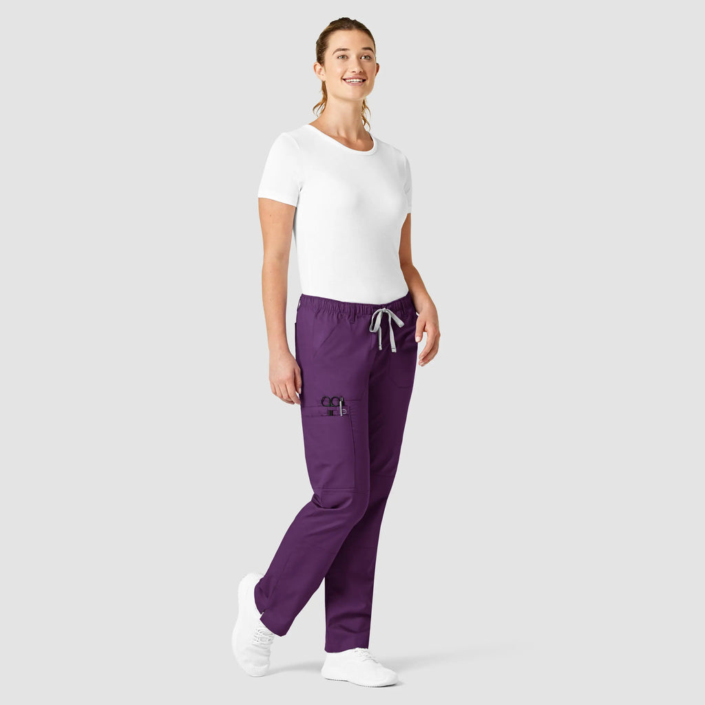 Wink Scrubs Women's Straight Leg Cargo Scrub Pant Eggplant | scrub-supply.com