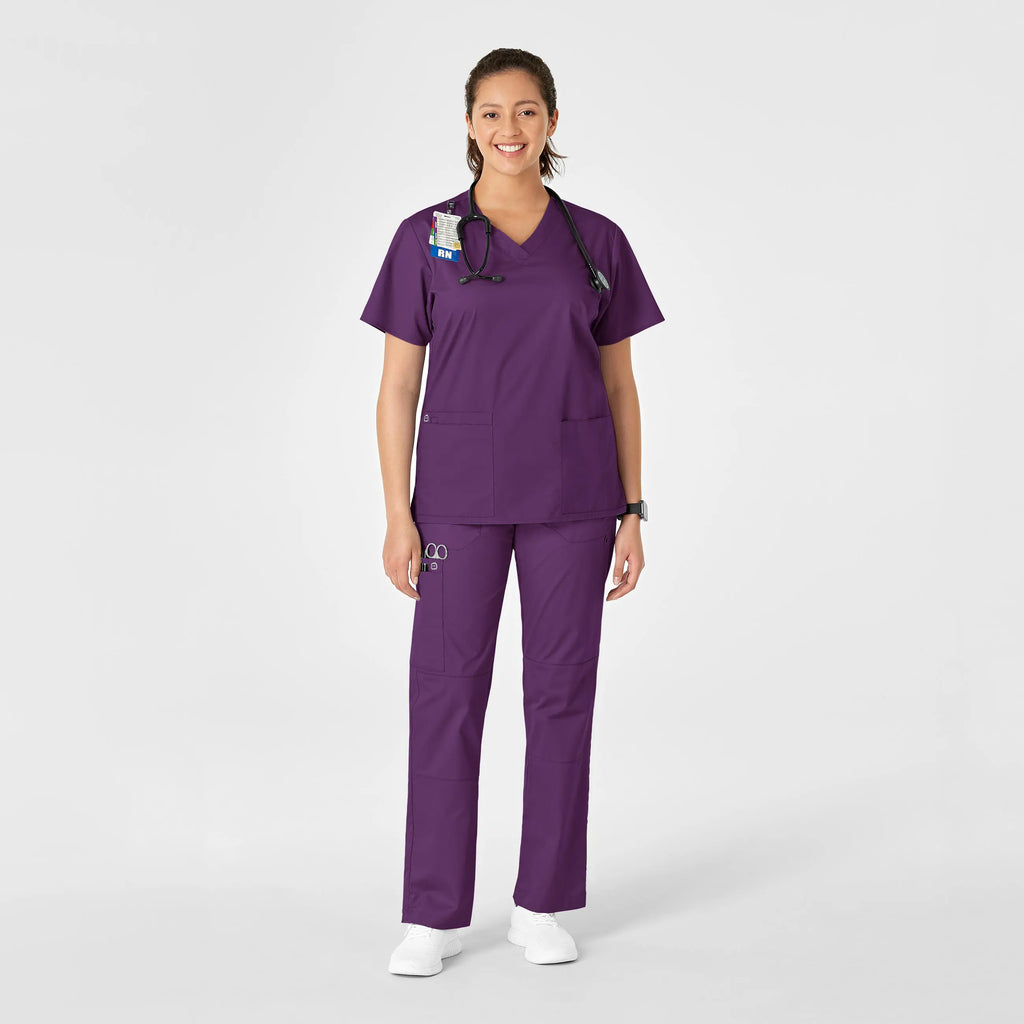 Wink Scrubs Women's Straight Leg Cargo Scrub Pant Eggplant | scrub-supply.com