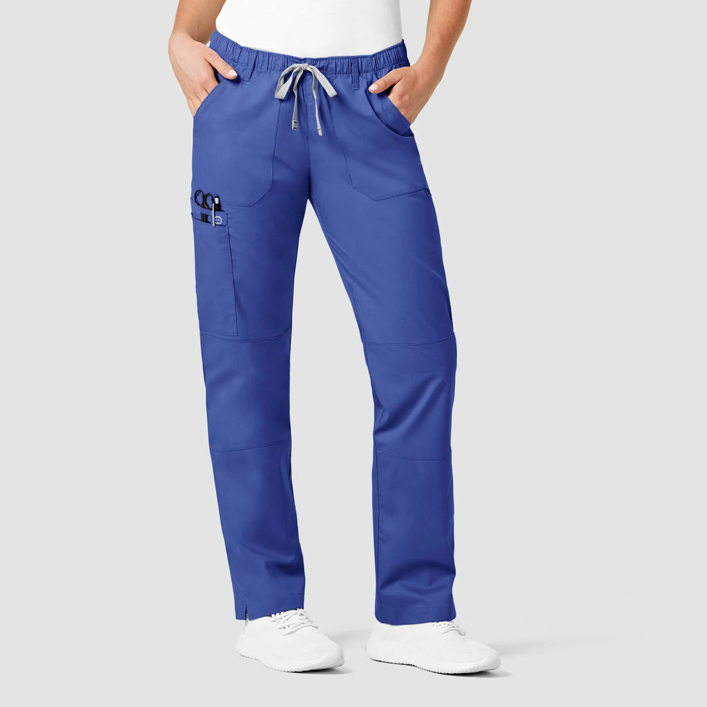 Wink Scrubs Women's Straight Leg Cargo Scrub Pant Galaxy Blue | scrub-supply.com