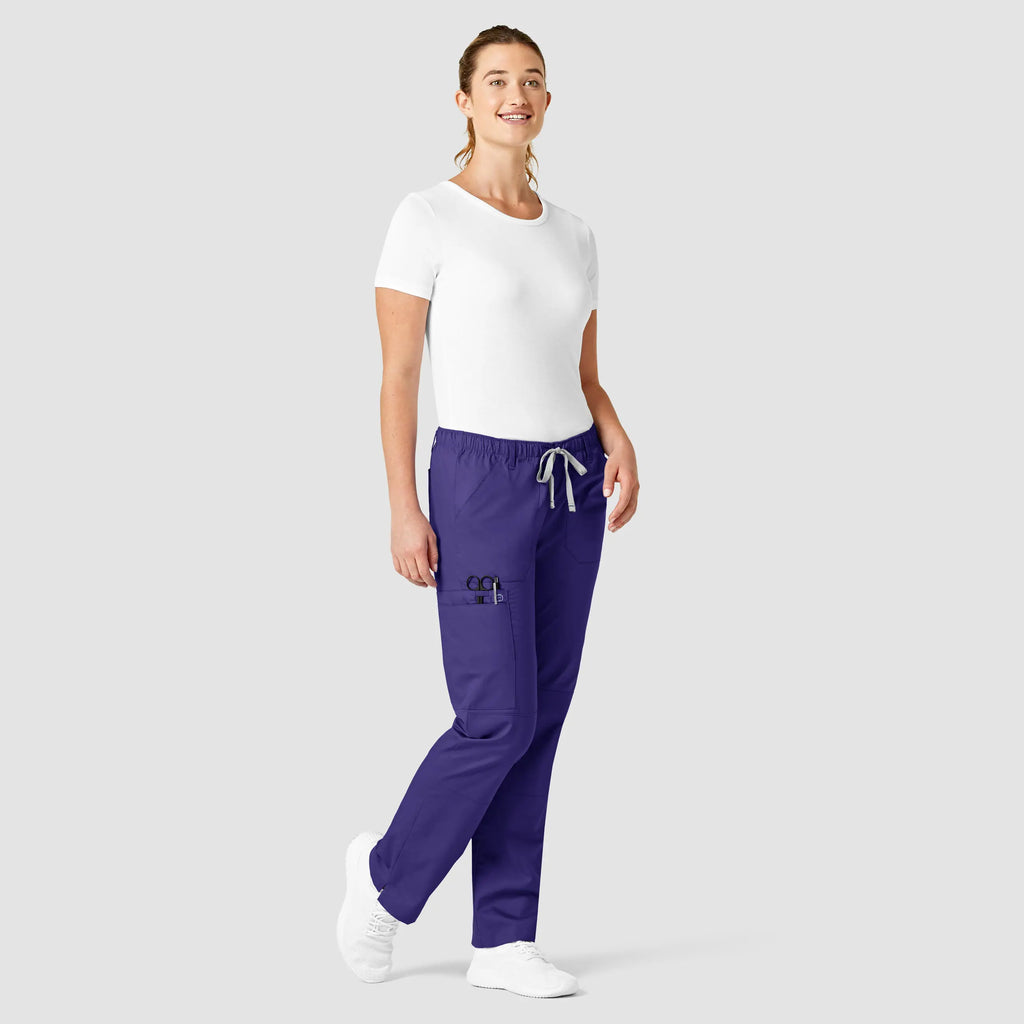 Wink Scrubs Women's Straight Leg Cargo Scrub Pant Grape | scrub-supply.com