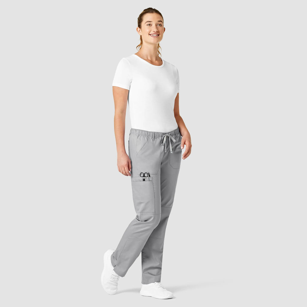 Wink Scrubs Women's Straight Leg Cargo Scrub Pant Grey | scrub-supply.com