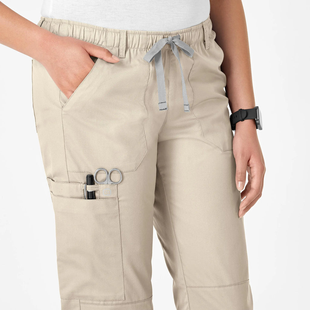 Wink Scrubs Women's Straight Leg Cargo Scrub Pant Khaki | scrub-supply.com