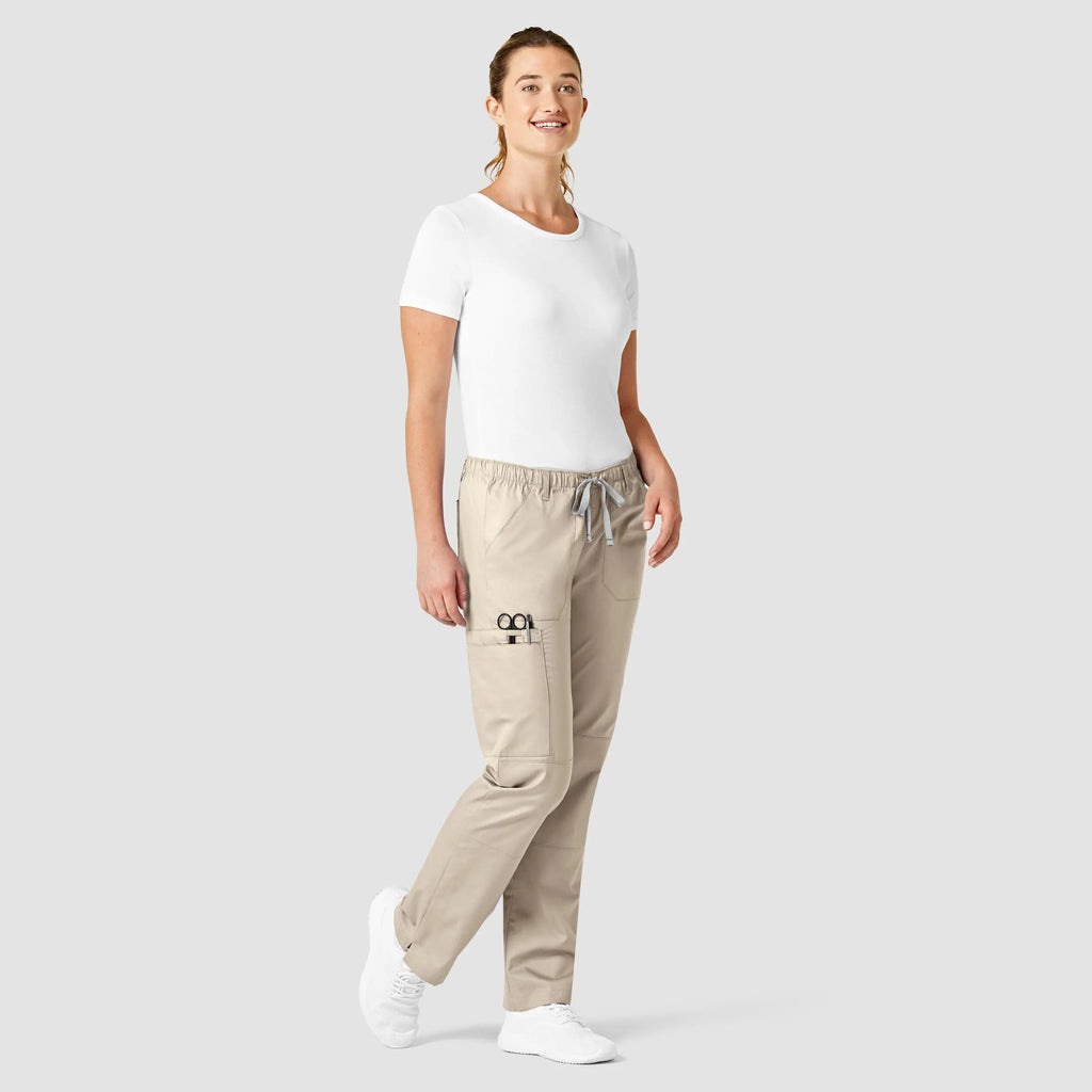 Wink Scrubs Women's Straight Leg Cargo Scrub Pant Khaki | scrub-supply.com