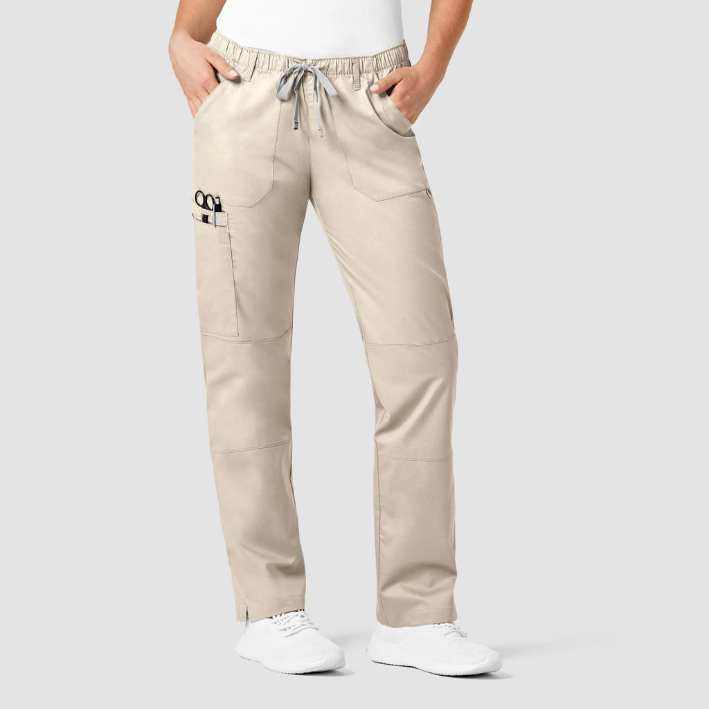 Wink Scrubs Women's Straight Leg Cargo Scrub Pant Khaki | scrub-supply.com