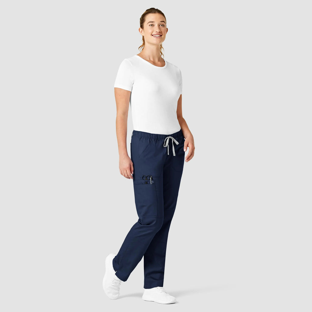 Wink Scrubs Women's Straight Leg Cargo Scrub Pant Navy | scrub-supply.com