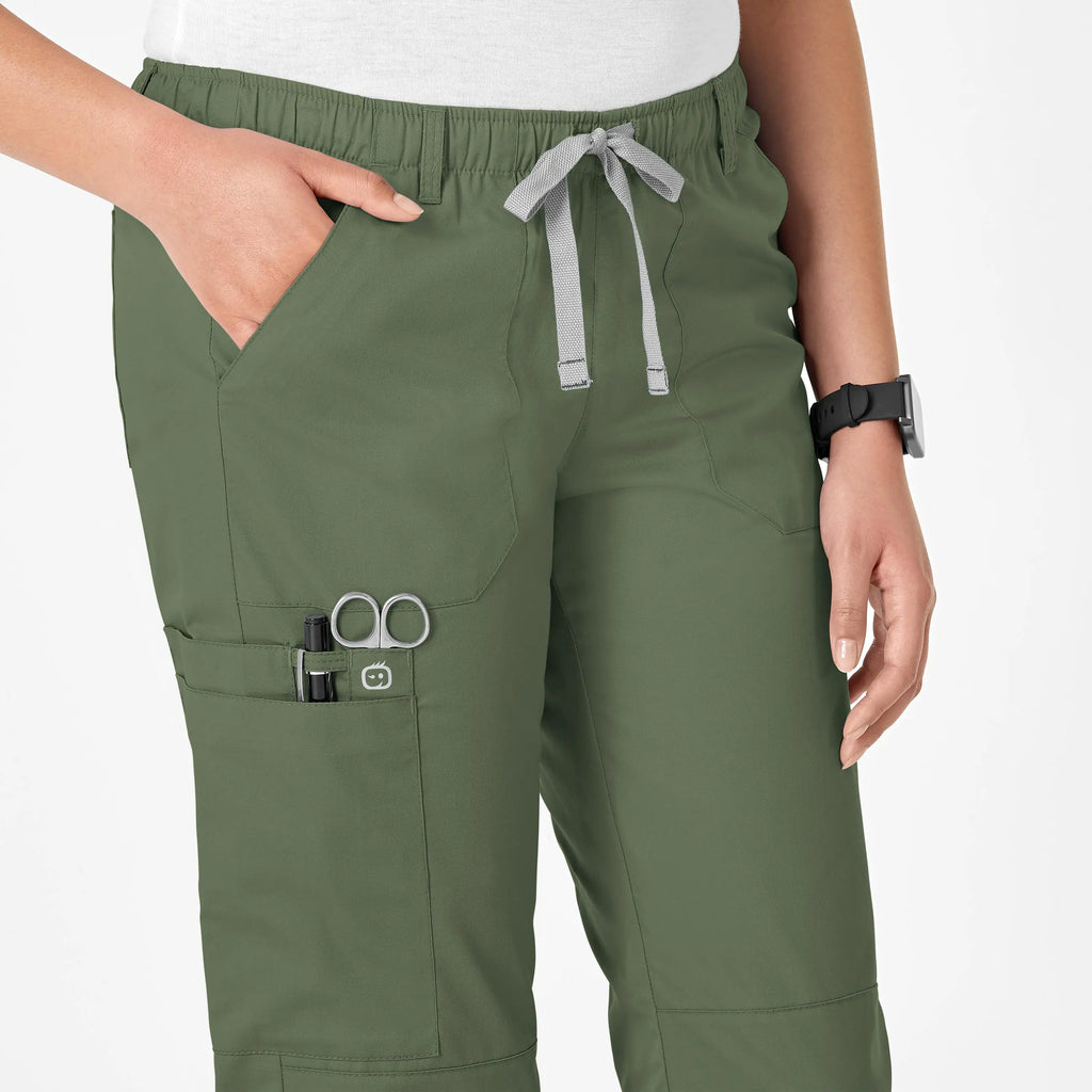 Wink Scrubs Women's Straight Leg Cargo Scrub Pant Olive | scrub-supply.com