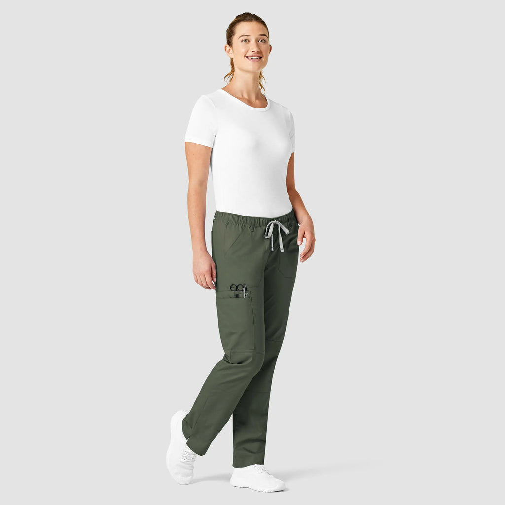 Wink Scrubs Women's Straight Leg Cargo Scrub Pant Olive | scrub-supply.com