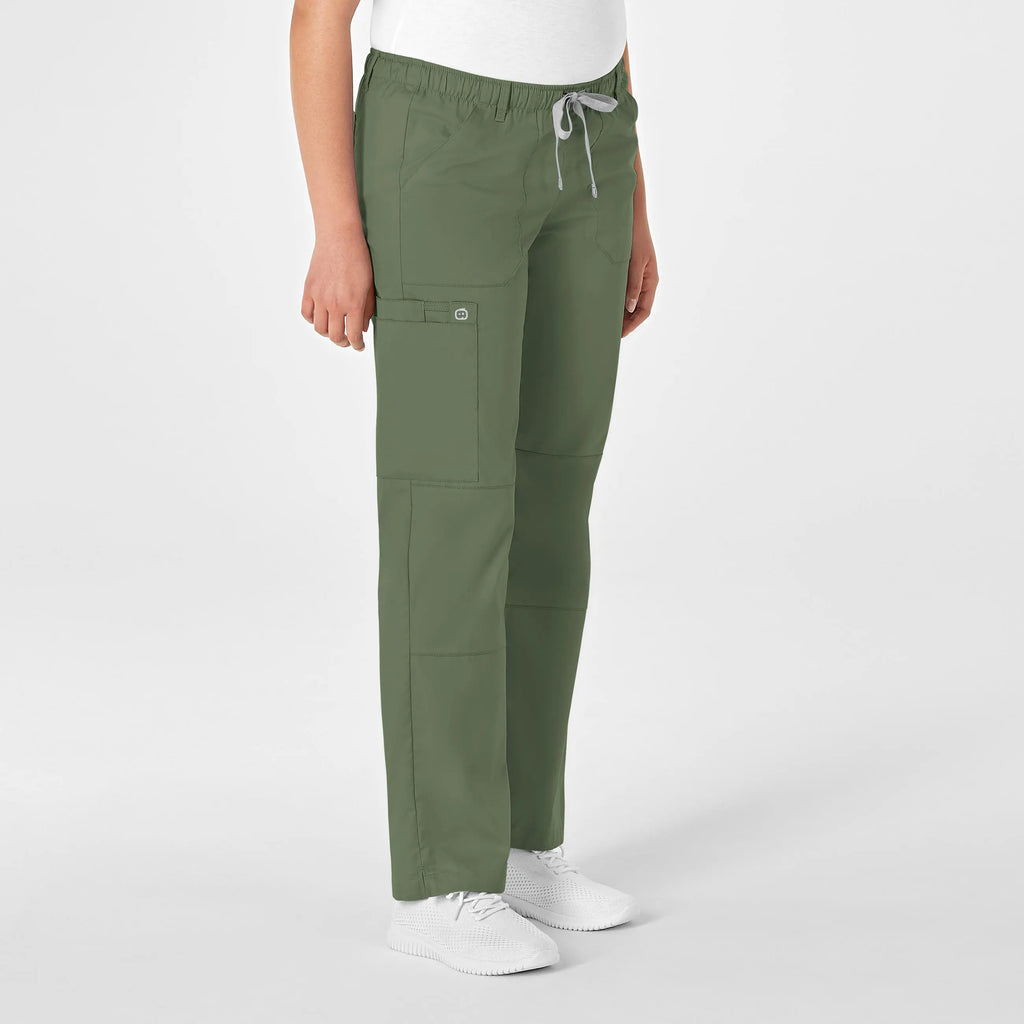 Wink Scrubs Women's Straight Leg Cargo Scrub Pant Olive | scrub-supply.com