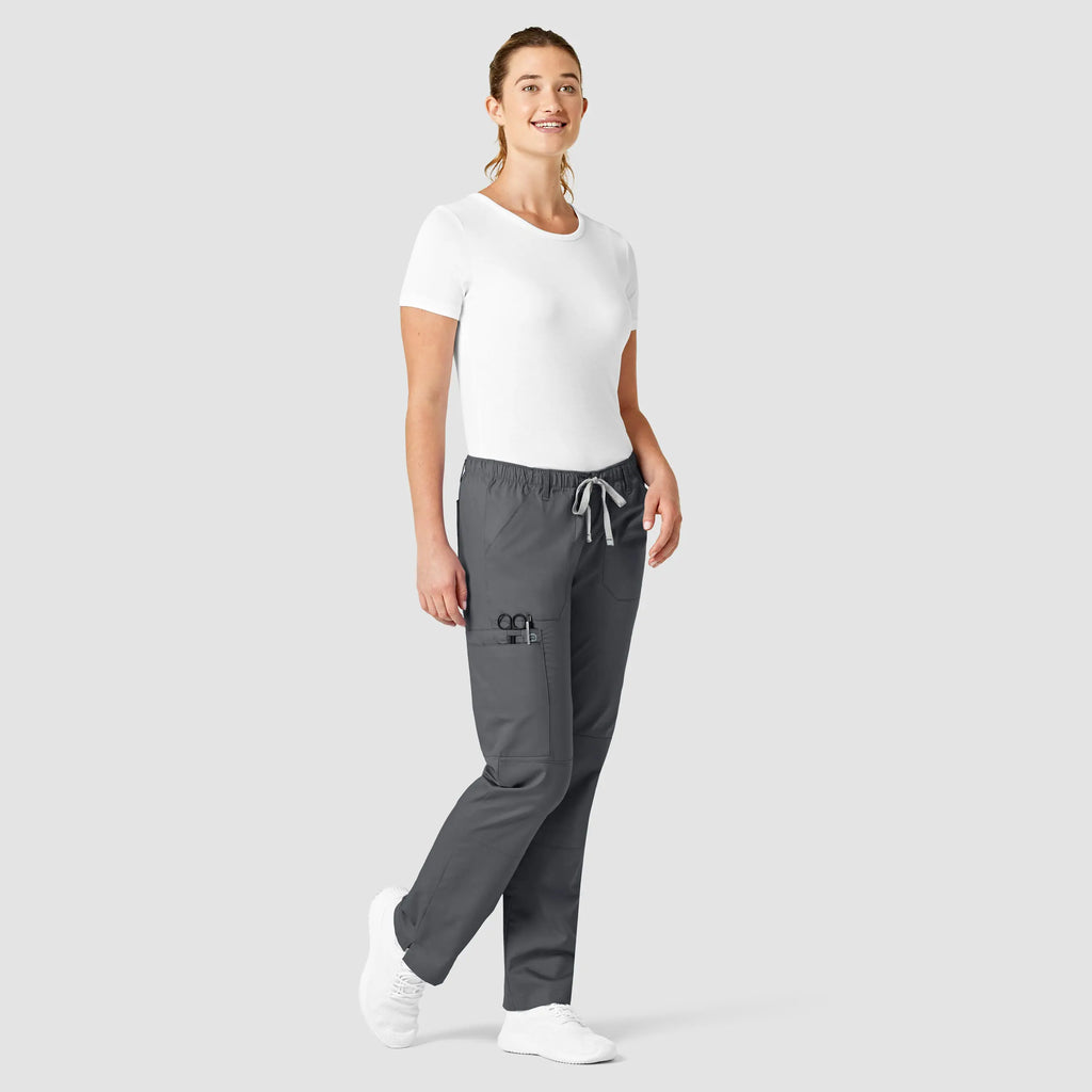 Wink Scrubs Women's Straight Leg Cargo Scrub Pant Pewter | scrub-supply.com