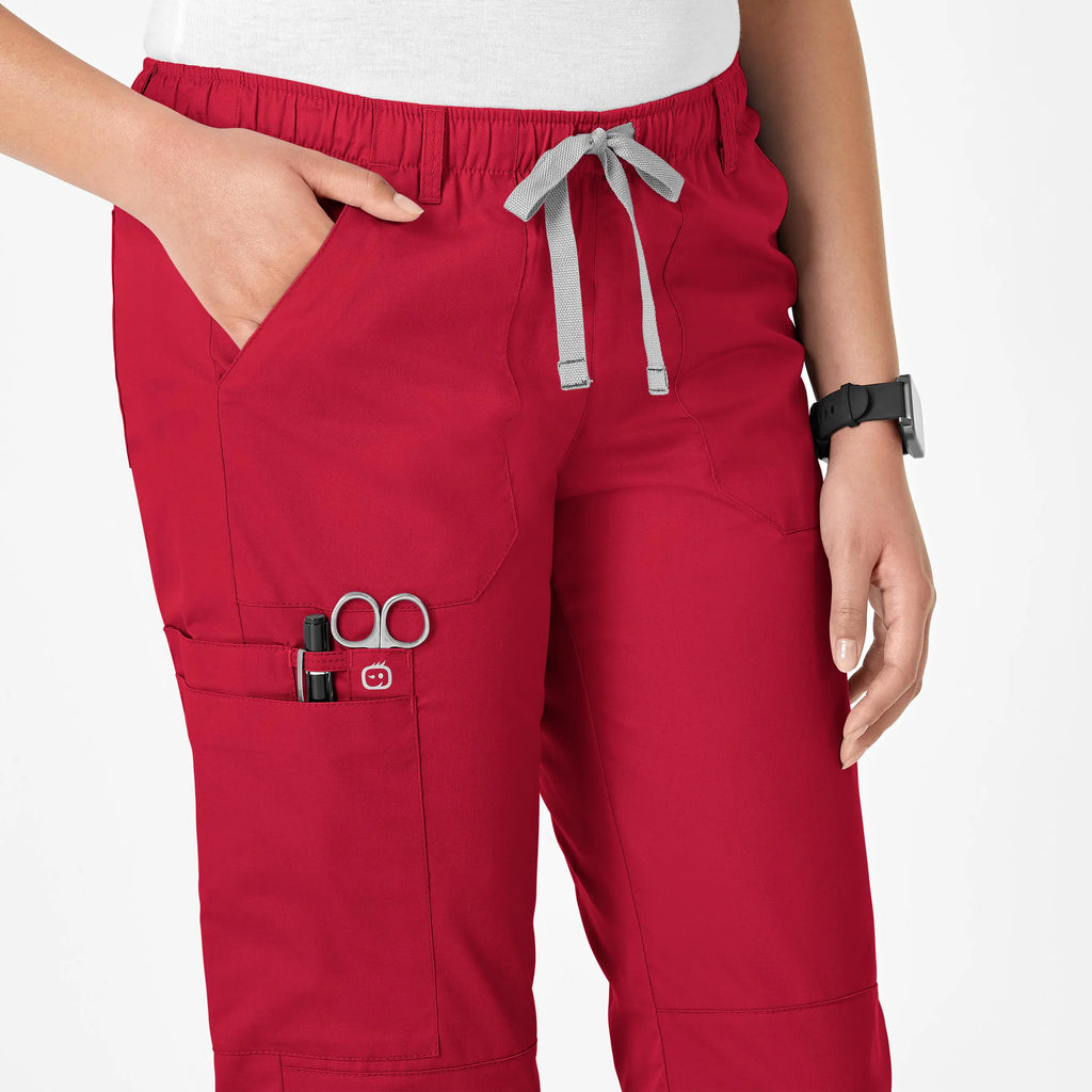 Wink Scrubs Women's Straight Leg Cargo Scrub Pant Red | scrub-supply.com