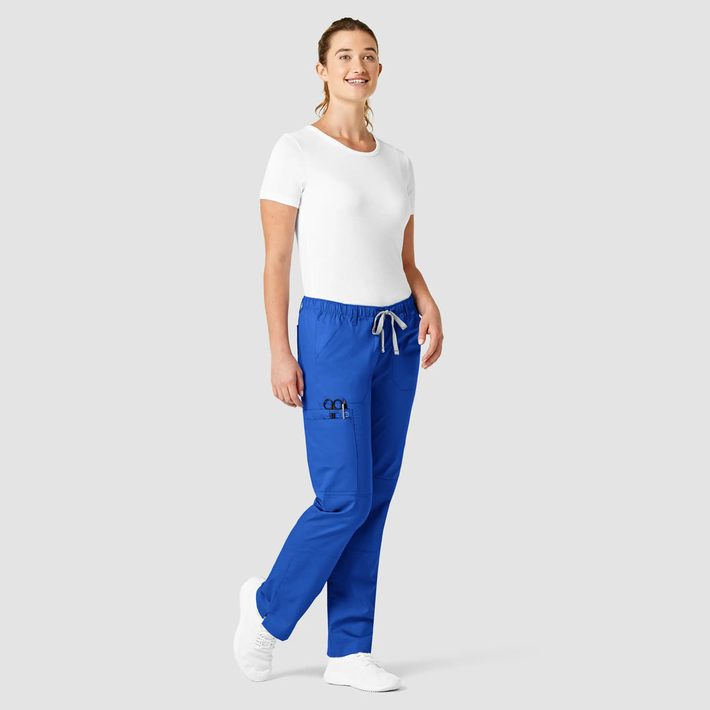 Wink Scrubs Women's Straight Leg Cargo Scrub Pant Royal Blue | scrub-supply.com