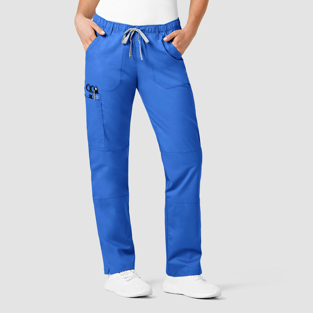 Wink Scrubs Women's Straight Leg Cargo Scrub Pant Royal Blue | scrub-supply.com