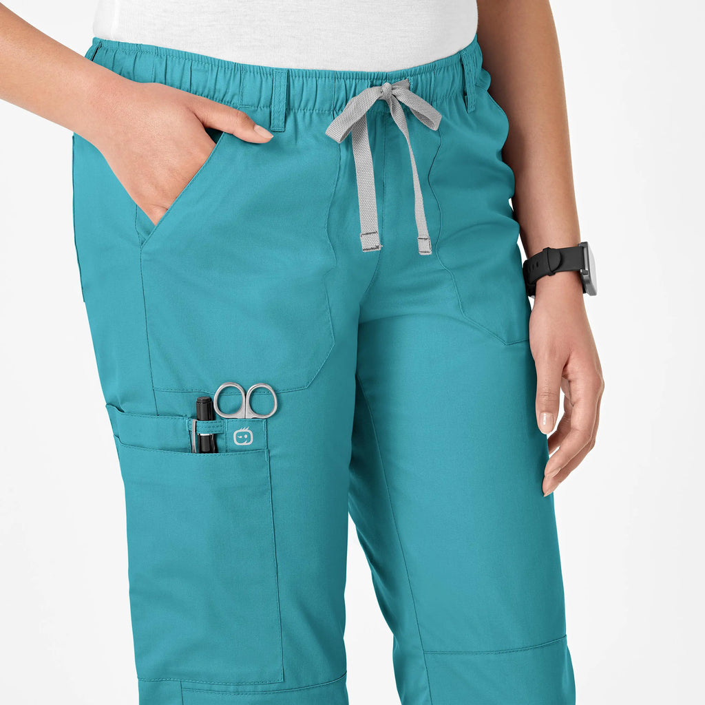 Wink Scrubs Women's Straight Leg Cargo Scrub Pant Teal | scrub-supply.com