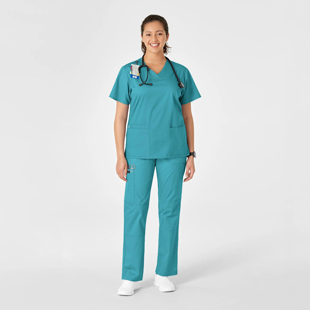 Wink Scrubs Women's Straight Leg Cargo Scrub Pant Teal | scrub-supply.com