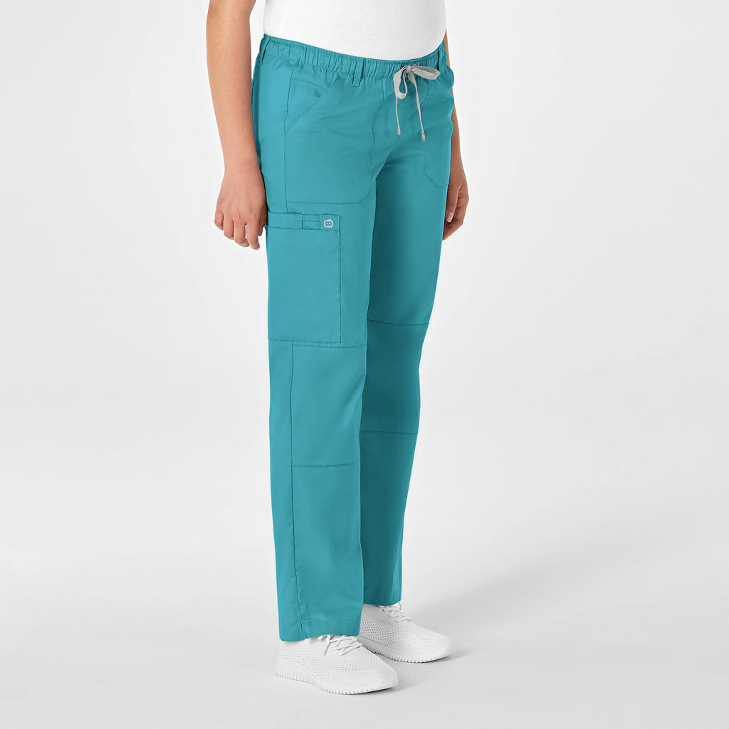 Wink Scrubs Women's Straight Leg Cargo Scrub Pant Teal | scrub-supply.com