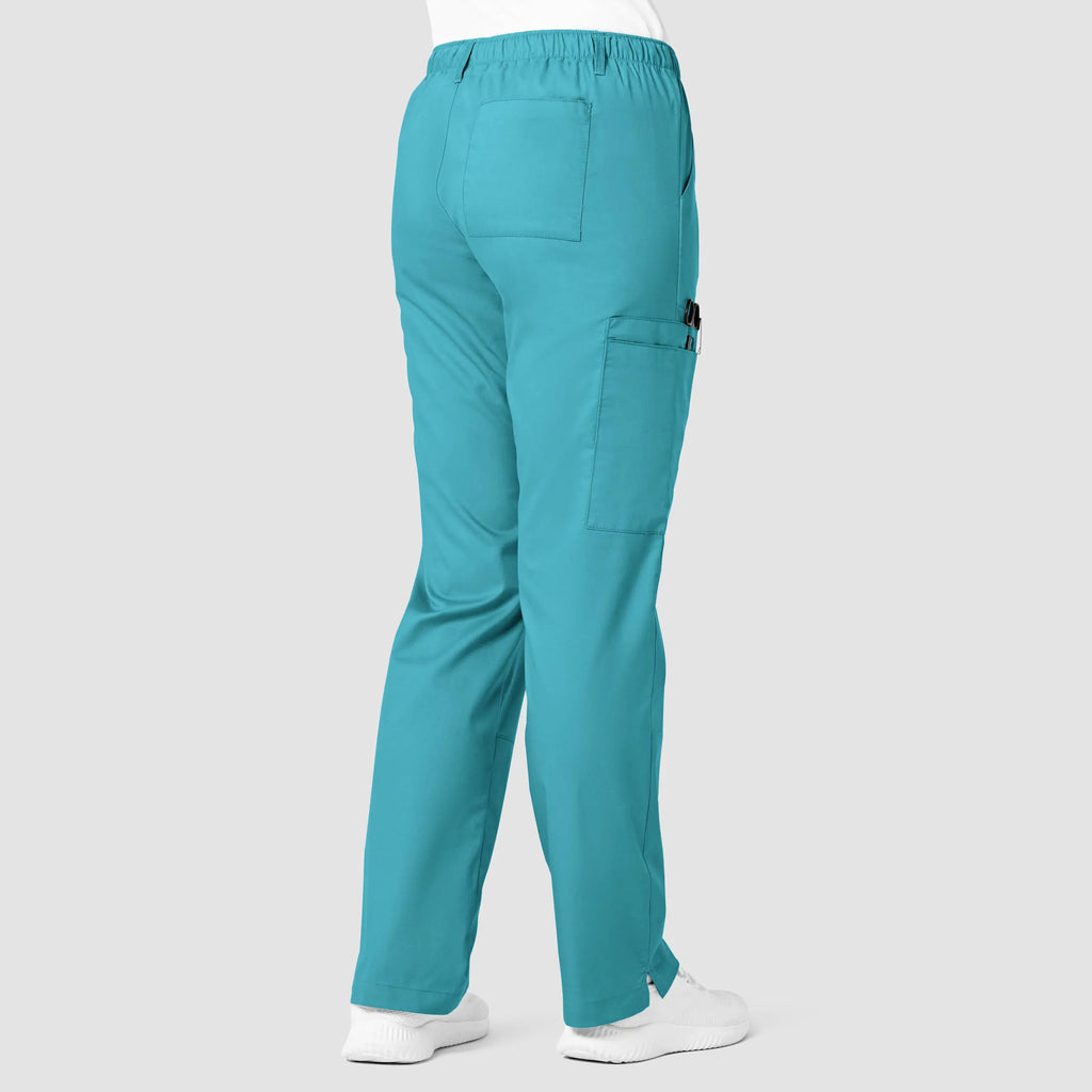 Wink Scrubs Women's Straight Leg Cargo Scrub Pant Teal | scrub-supply.com