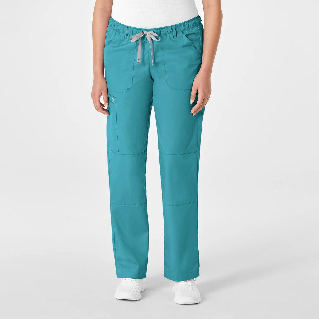 Wink Scrubs Women's Straight Leg Cargo Scrub Pant Teal | scrub-supply.com