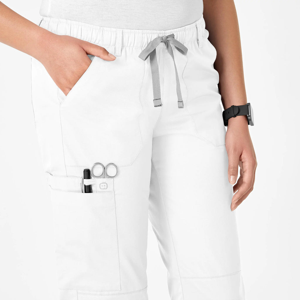 Wink Scrubs Women's Straight Leg Cargo Scrub Pant White | scrub-supply.com