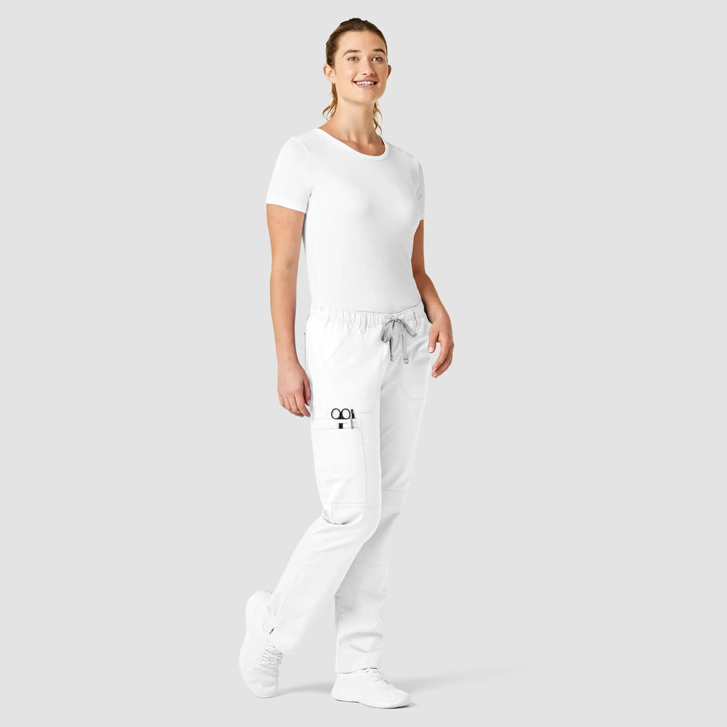 Wink Scrubs Women's Straight Leg Cargo Scrub Pant White | scrub-supply.com