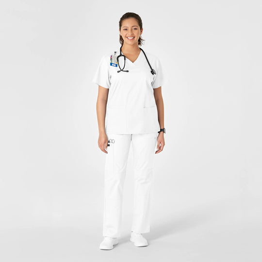 Wink Scrubs Women's Straight Leg Cargo Scrub Pant White | scrub-supply.com