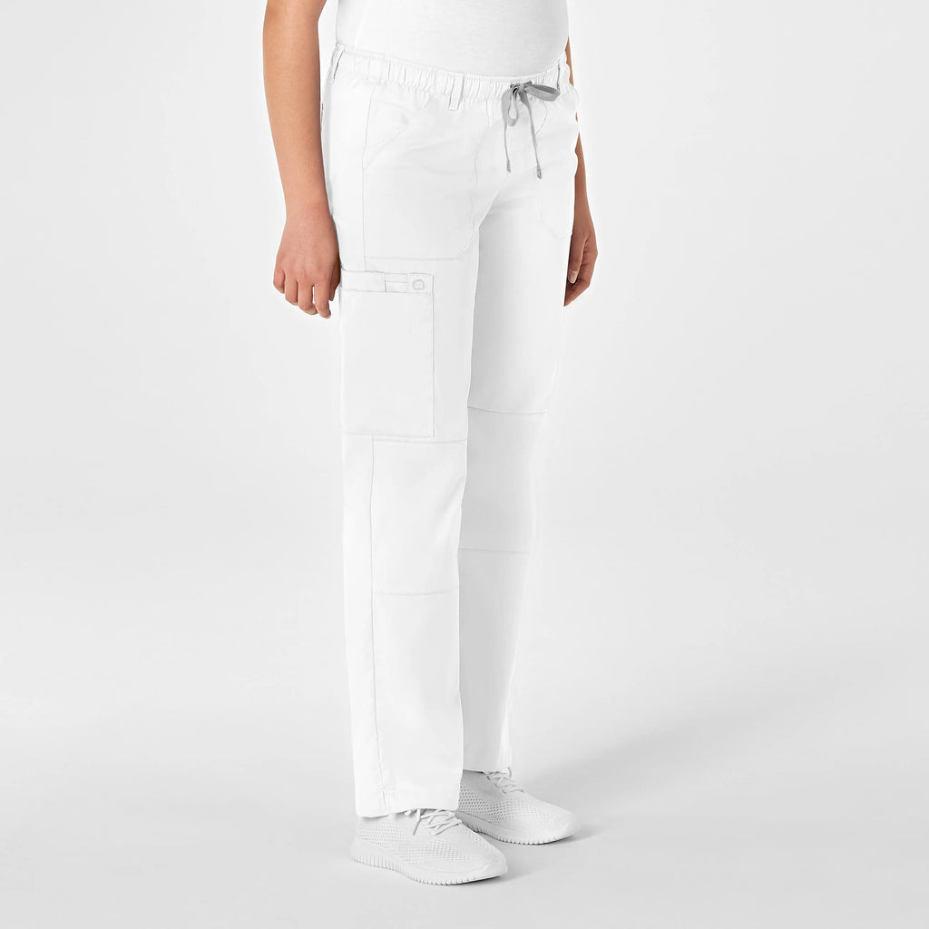 Wink Scrubs Women's Straight Leg Cargo Scrub Pant White | scrub-supply.com