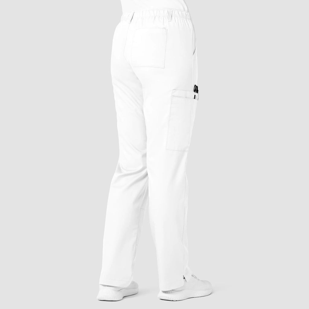 Wink Scrubs Women's Straight Leg Cargo Scrub Pant White | scrub-supply.com