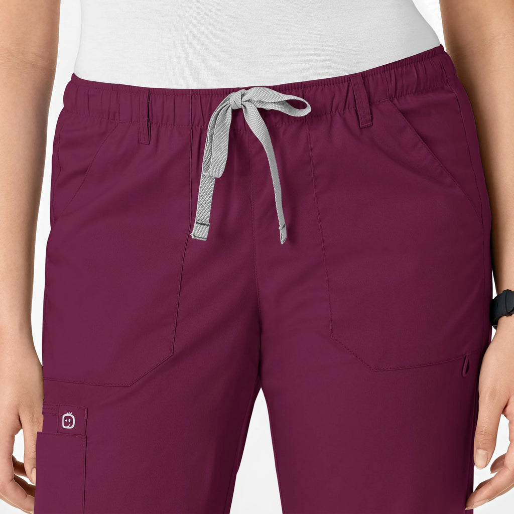 Wink Scrubs Women's Straight Leg Cargo Scrub Pant Wine | scrub-supply.com