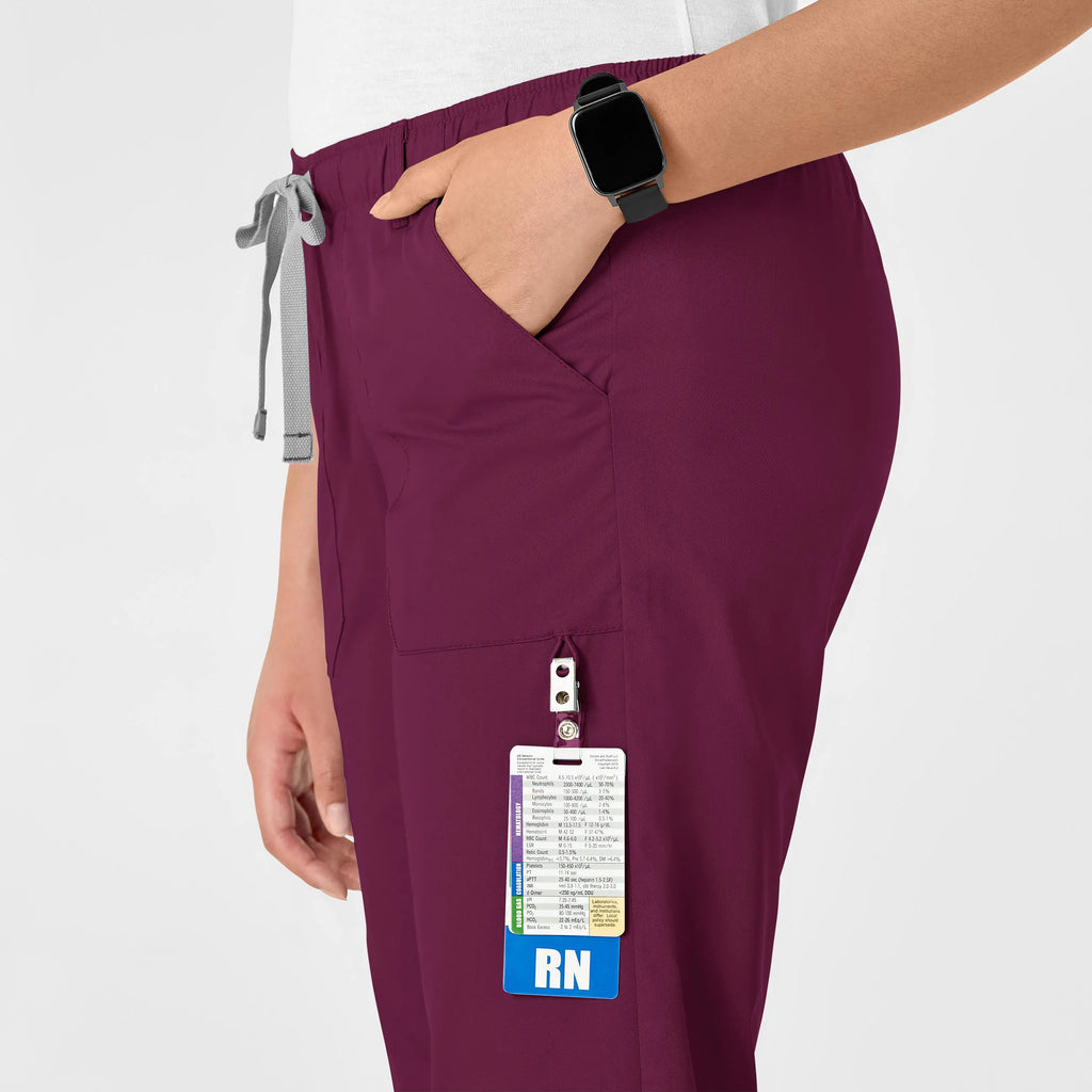 Wink Scrubs Women's Straight Leg Cargo Scrub Pant Wine | scrub-supply.com