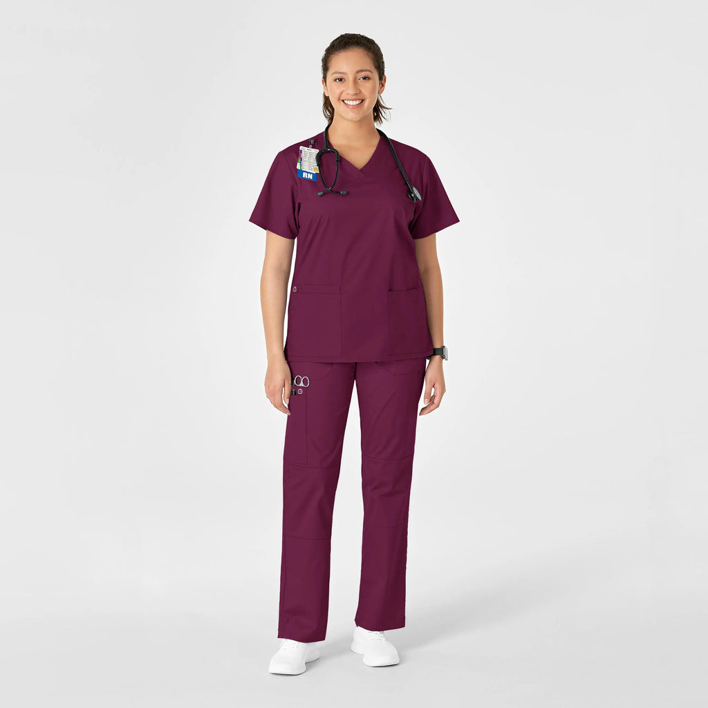 Wink Scrubs Women's Straight Leg Cargo Scrub Pant Wine | scrub-supply.com