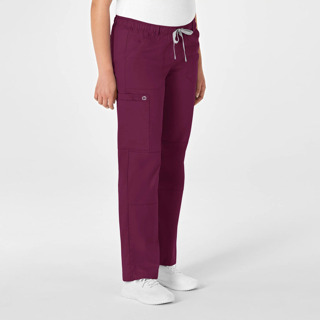 Wink Scrubs Women's Straight Leg Cargo Scrub Pant Wine | scrub-supply.com