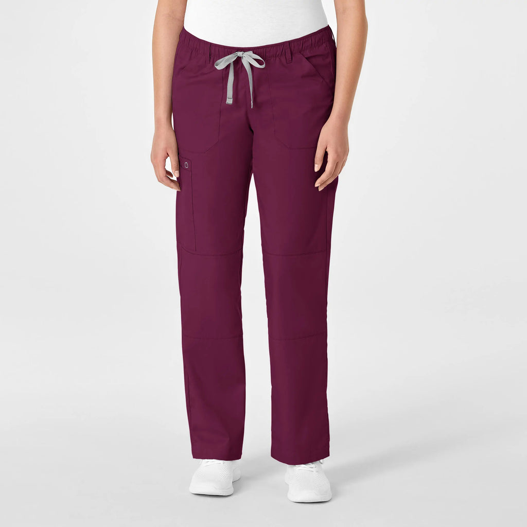 Wink Scrubs Women's Straight Leg Cargo Scrub Pant Wine | scrub-supply.com