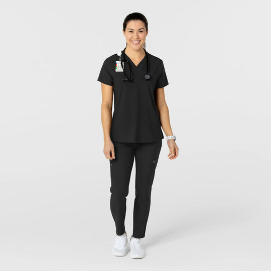 Wink Scrubs Women's Flex-n-Reach Track Scrub Pant Black | scrub-supply.com