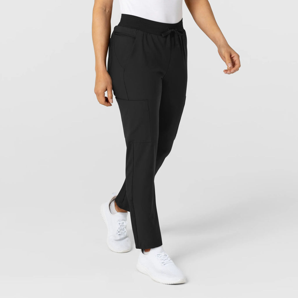 Wink Scrubs Women's Flex-n-Reach Track Scrub Pant Black | scrub-supply.com