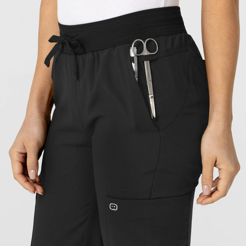 Wink Scrubs Women's Flex-n-Reach Track Scrub Pant Black | scrub-supply.com