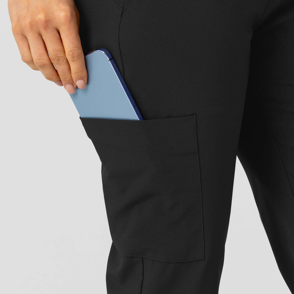 Wink Scrubs Women's Flex-n-Reach Track Scrub Pant Black | scrub-supply.com