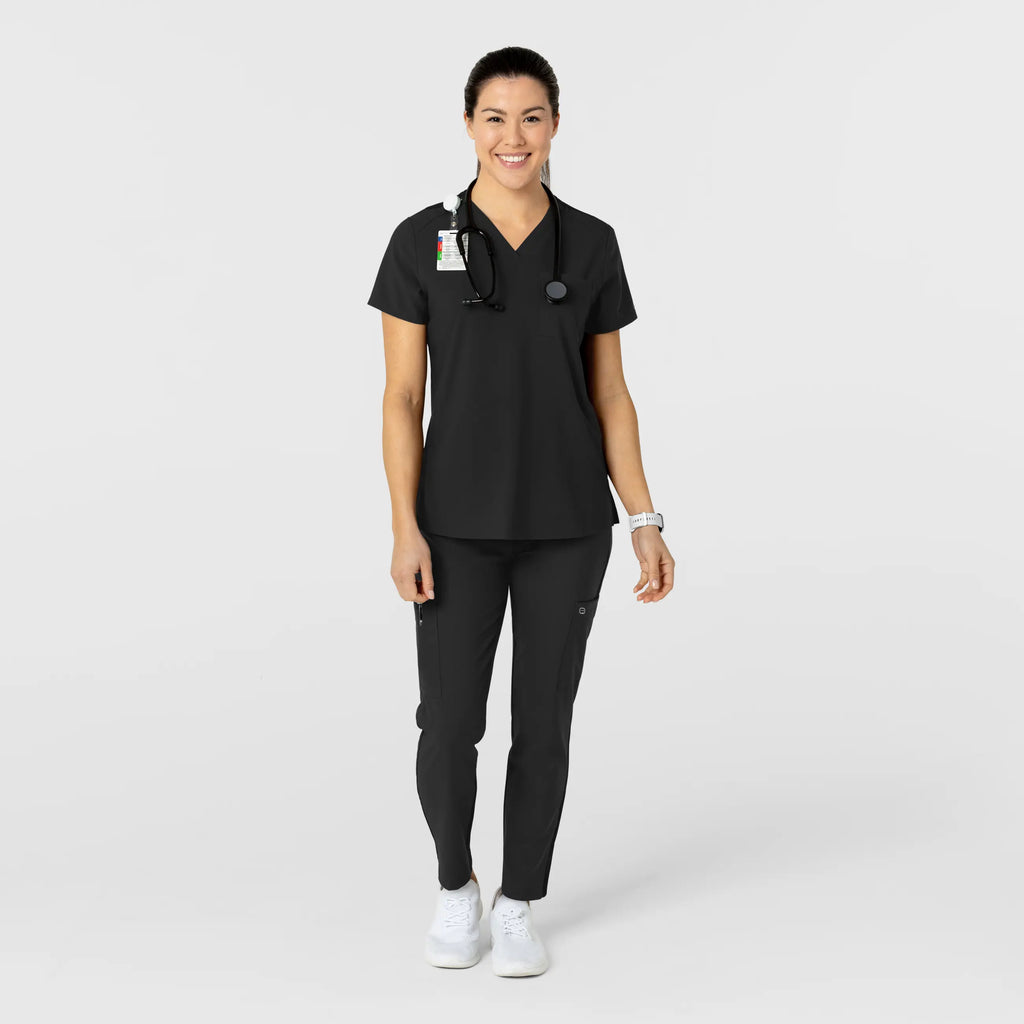 Wink Scrubs Women's Flex-n-Reach Track Scrub Pant Black | scrub-supply.com