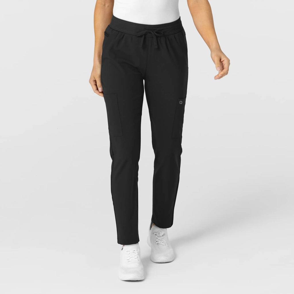 Wink Scrubs Women's Flex-n-Reach Track Scrub Pant Black | scrub-supply.com