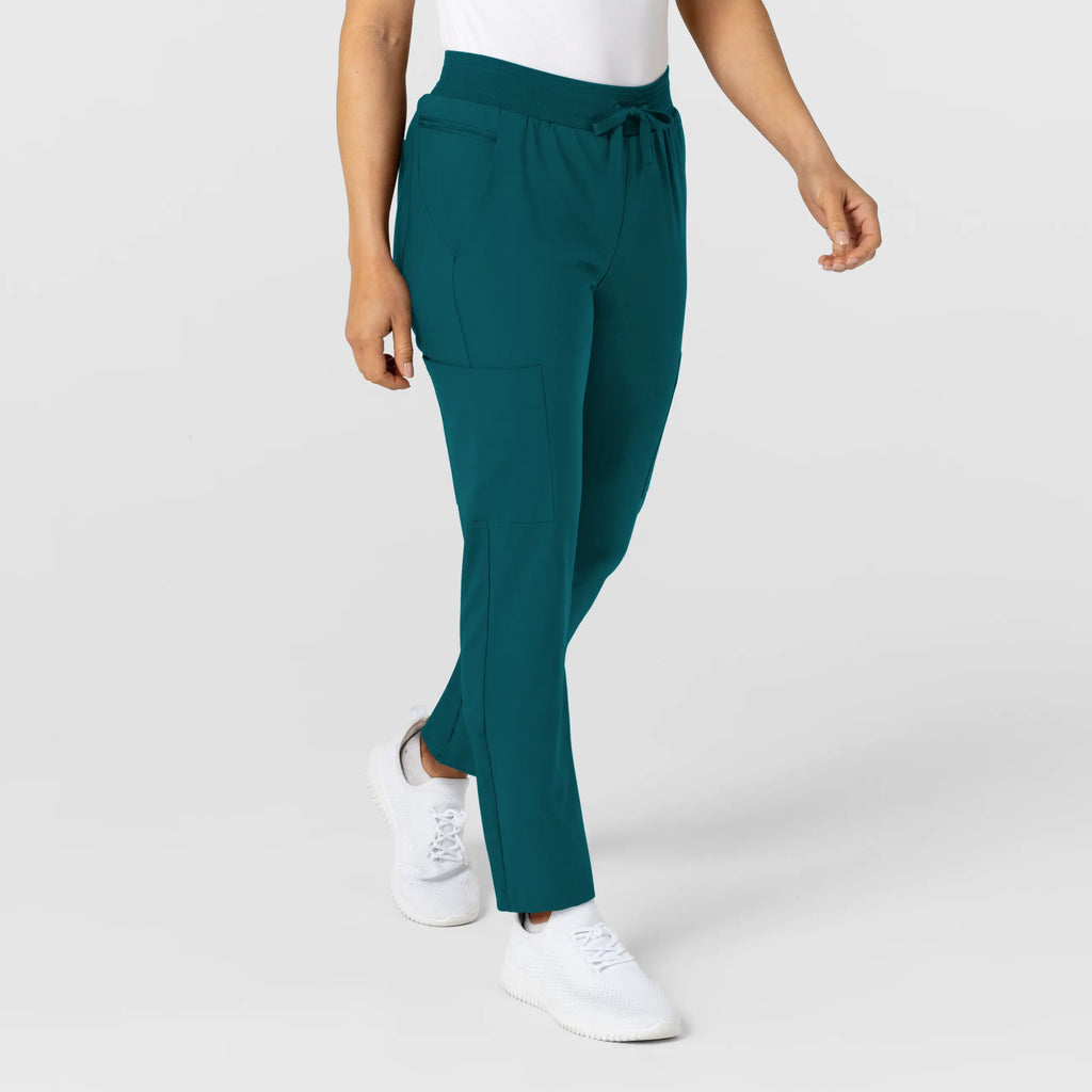 Wink Scrubs Women's Flex-n-Reach Track Scrub Pant Caribbean Blue | scrub-supply.com